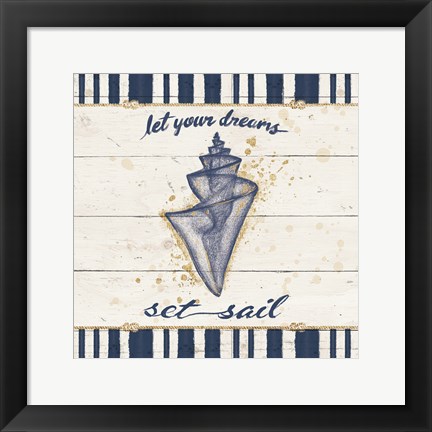 Framed Calm Seas III Gold Rope Border Print