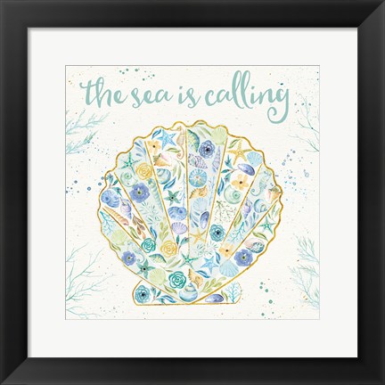 Framed Seaside Blossoms I Print