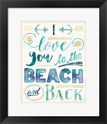 Framed Coastal Words I Print