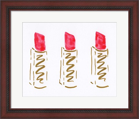 Framed Lipstick Trio Print