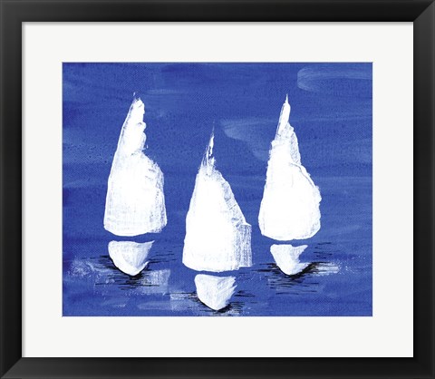 Framed Sailboats at Night II Print