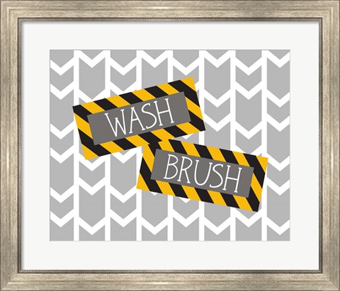 Framed Construction Wash Brush Print