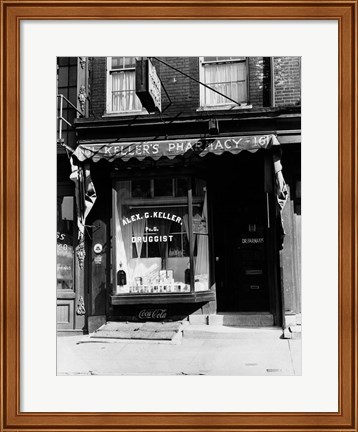 Framed 1930s Pharmacy Storefront Print