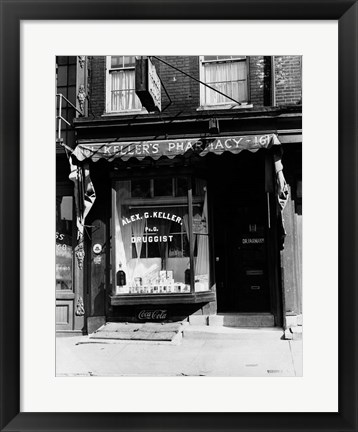 Framed 1930s Pharmacy Storefront Print