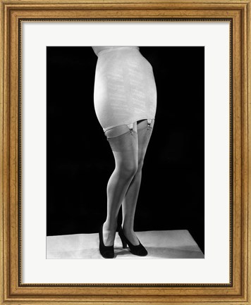 Framed 1940s Woman From Waist Down Wearing Girdle Print