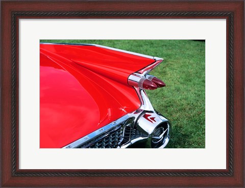 Framed 1959 Cadillac Tail Fin And Tail Light Print