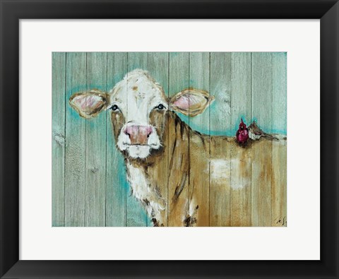 Framed Cow with Friends Print