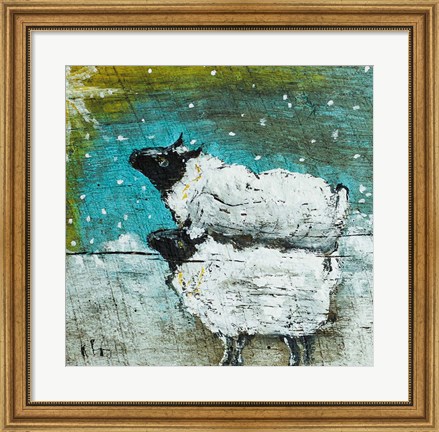 Framed Two Sheep Print