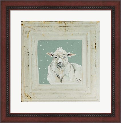 Framed White Sheep Print