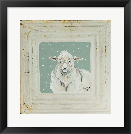 Framed White Sheep Print