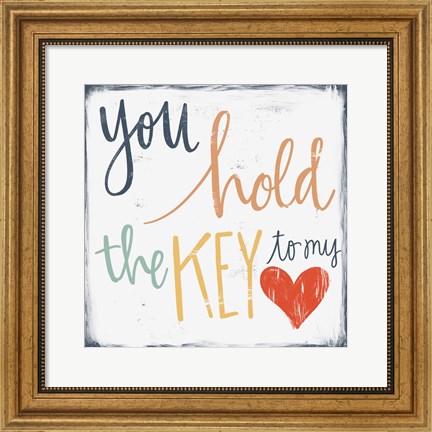 Framed Key to My Heart Print
