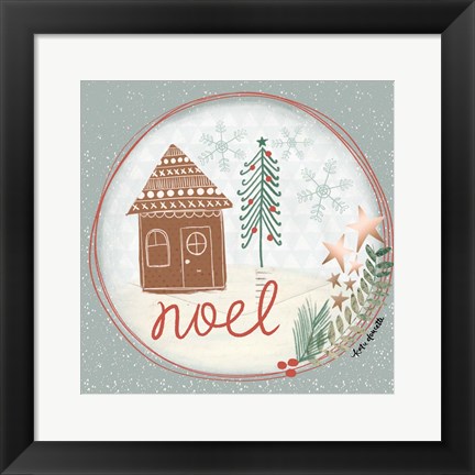 Framed Noel Snow Globe Print