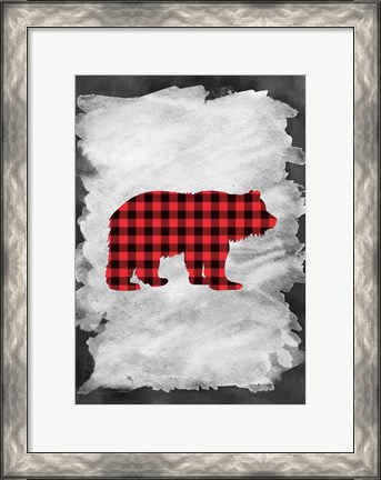 Framed Plaid Bear Print