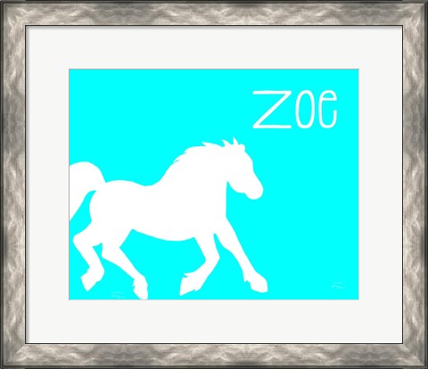 Framed Blue Horse Print