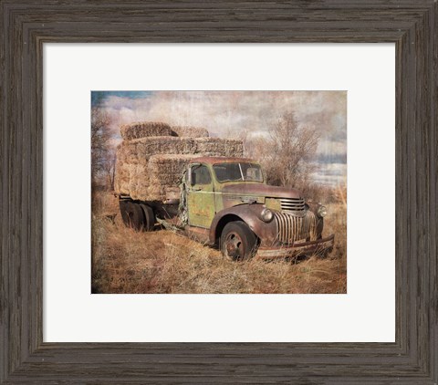 Framed Vintage Hay Truck Print