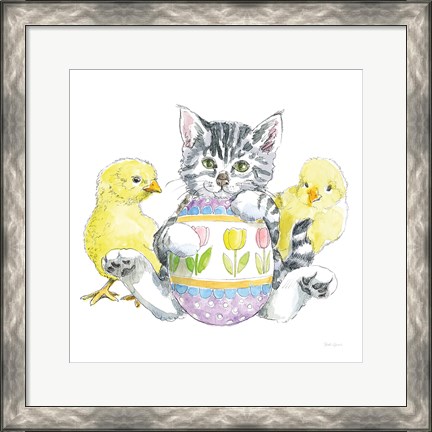 Framed Easter Kitties V Print
