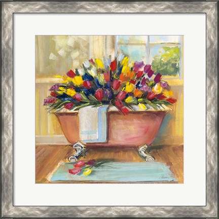 Framed Bathtub Bouquet II Print