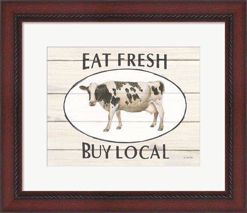 Framed Country Cow V Print