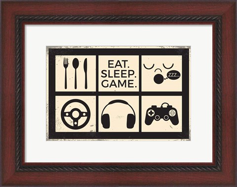 Framed Eat Sleep Game Print
