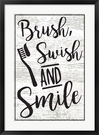 Framed Brush, Swish, Smile Print