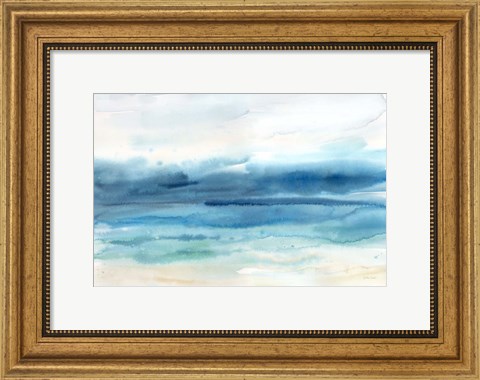 Framed Indigo Seascape Landscape Print