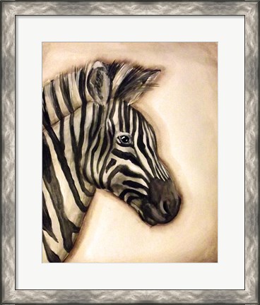 Framed Zebra Portrait Print