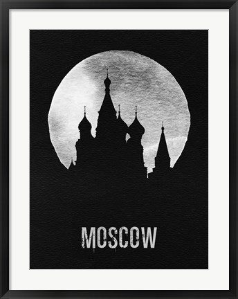 Framed Moscow Landmark Black Print