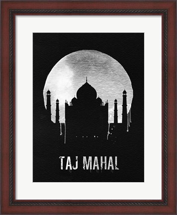 Framed Taj Mahal Landmark Black Print