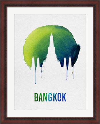 Framed Bangkok Landmark Blue Print