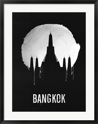 Framed Bangkok Landmark Black Print