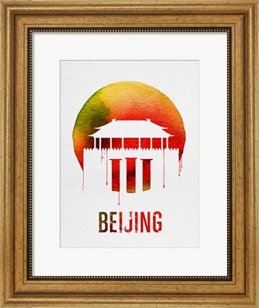 Framed Beijing Landmark Red Print