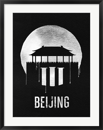 Framed Beijing Landmark Black Print