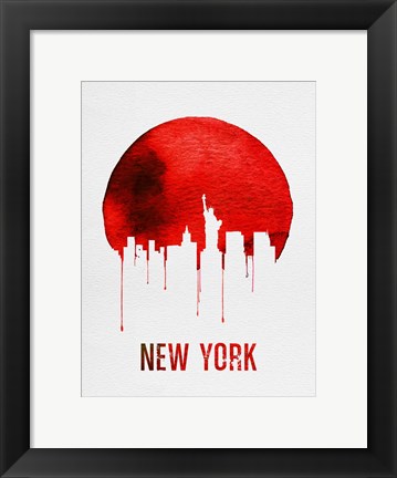 Framed New York Skyline Red Print