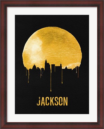 Framed Jackson Skyline Yellow Print