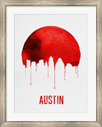 Framed Austin Skyline Red Print