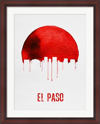 Framed El Paso Skyline Red Print