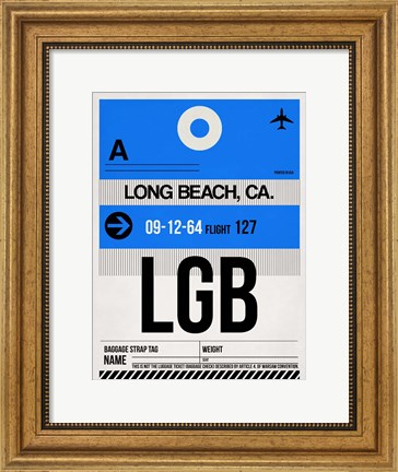 Framed LGB Long Beach Luggage Tag I Print