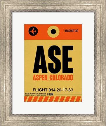 Framed ASE Aspen Luggage Tag I Print