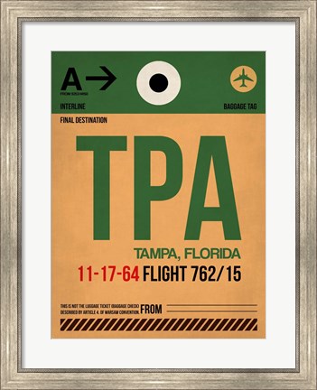 Framed TPA Tampa Luggage Tag I Print