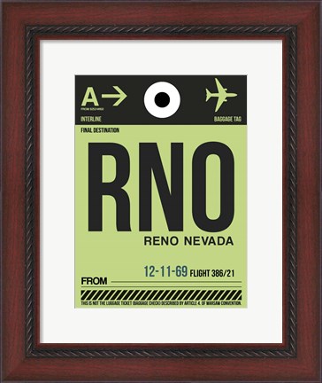 Framed RNO Reno Luggage Tag I Print