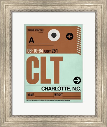 Framed CLT Charlotte Luggage Tag I Print