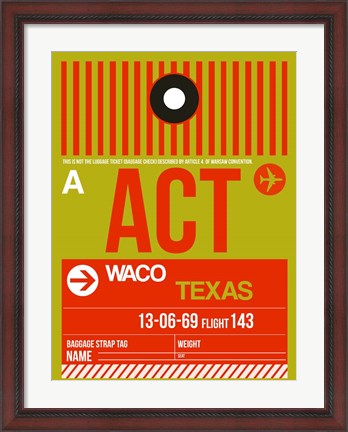 Framed ACT Waco Luggage Tag I Print