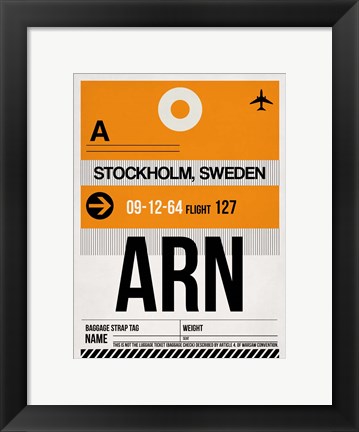 Framed ARN Stockholm Luggage Tag I Print