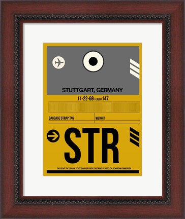 Framed STR Stuttgart Luggage Tag I Print