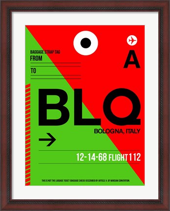 Framed BLQ Bologna Luggage Tag I Print