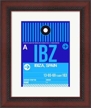 Framed IBZ Ibiza Luggage Tag II Print