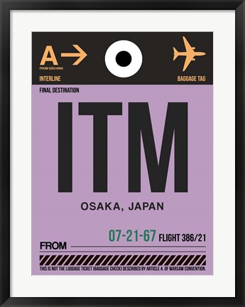 Framed ITM Osaka Luggage Tag I Print