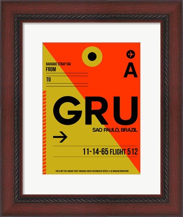 Framed GRU Sao Paulo Luggage Tag II Print