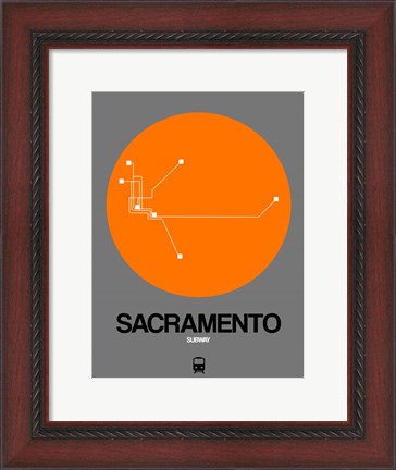 Framed Sacramento Orange Subway Map Print