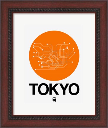 Framed Tokyo Orange Subway Map Print